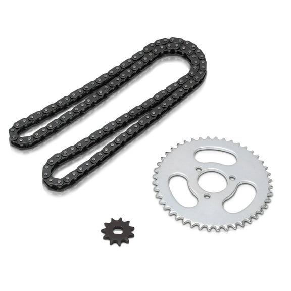 Chain Sprocket Kit, T8F Front and Rear Sprocket Chain Replacement High Power Steel T8F Gear Chain Set for Modified Karts ATVs and Mini Motorcycles