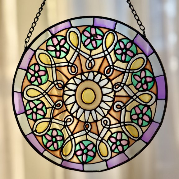 Chain Stained Glass Window Hanging Room Decoration Cottage Style Decor Suncatcher