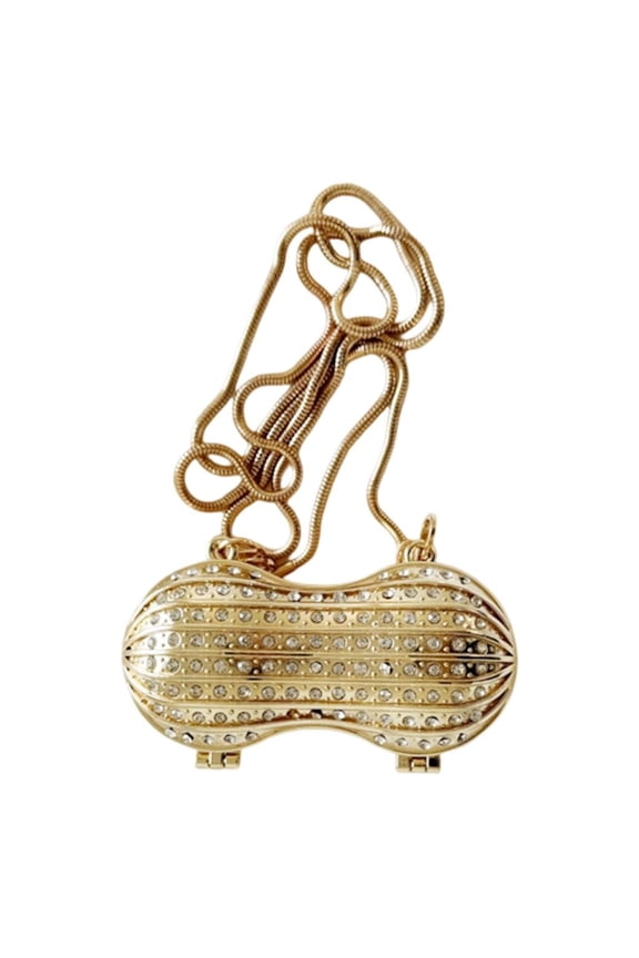 Chain Strap Shoulder Bag for Women Small Decorative Bag Lovely Messenger Bag Peanut Shaped Crossbody Bag Lipsticks Bag