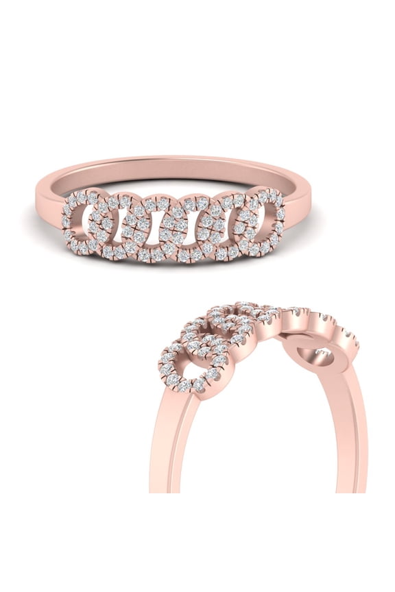 Chain Style Pave Lab Diamond Link Ring Band - Fascinating Diamonds