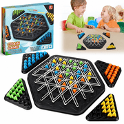 Chain Triangle Chess Game, Triggle Board Game with Rubber Band, Strategy Board Games for Family Night, Family Games for Kids & Adults, Interactive Toy for Kids Ages 3+, 2 to 4 Players
