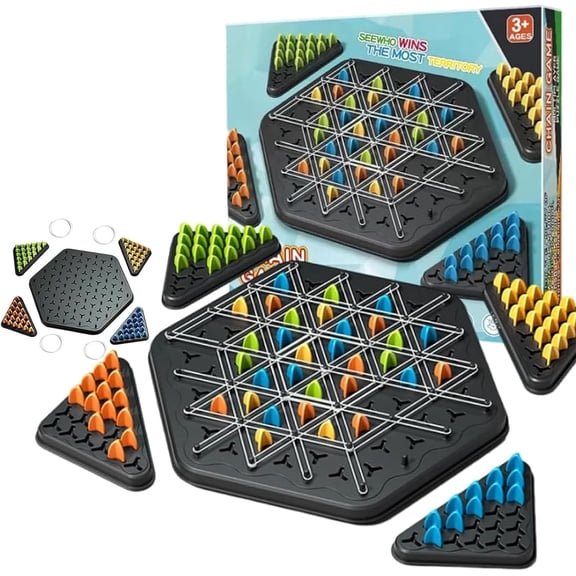 Chain Triangle Chess Game,Triggle Board Game,Triggle Rubber Band Game,Exciting Triggle Rubber Game for All Ages, Parent-Child Interactive, Family Interactive Board Game, Christmas,Halloween Gift
