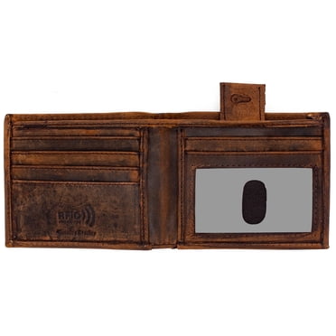 Taos Brown Premium Leather Biker Chain Wallet With ID Window...