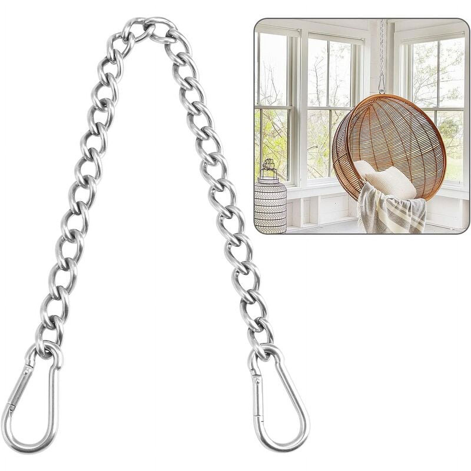 Chain with Two Carabiners, 400kg Capacity, Heavy Duty Stainless Steel