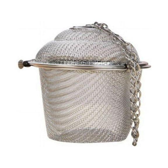 Chained Lid Spice Seasoning Bag Mesh Ball Shape Tea Filter Basket Infuser Tea Strainer Stainless Steel Kitchen Tools for Loose Leaf Tea, Herbal, Spices, Seasonings