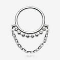 thumbnail image 1 of Chained Royal Bali Beads Steel Seamless Clicker Hoop Ring, 1 of 5