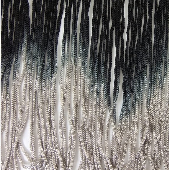 Chainette Fringe Tie Dye Ombre Multicolor Tonal Loop Fringe- 7" Long- Sewing Renaissance Dance Hawaiian Costumes Outfit Drapery-Hand Dyed- Black Light Silver Grey Shades- 1 Yard