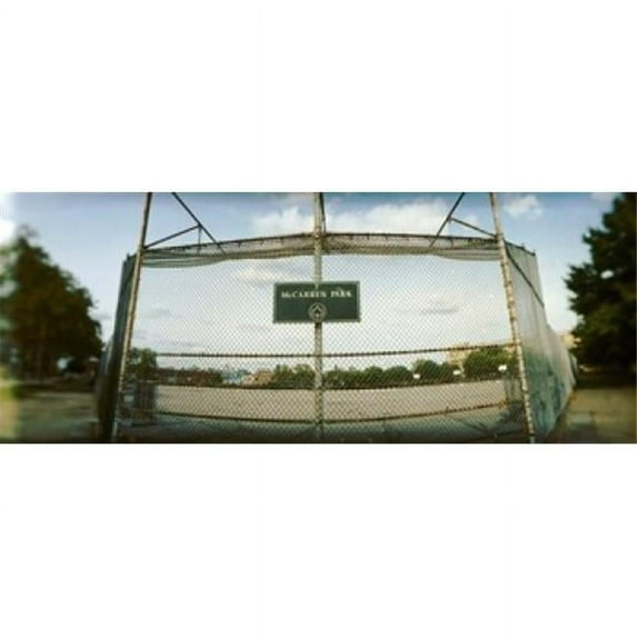 Chainlink fence in a public park, McCarren Park, Greenpoint, Brooklyn, New York City, New York State, USA Poster Print (15 x 6)