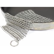 Chainmail Cast Iron Scrubber 7x7   316 Stainless Steel Rust-Resistant Cleaner for Pans & Dishes - Dutch Ovens Grills