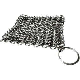 Lodge Blue Chainmail Scrubbing Pad - Use to clean seasoned cast iron  cookware. - Tackle tough, cooked on messes! - Grab me for heavy duty…