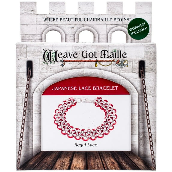 Chainmaile Bracelet Jewelry Kit-Regal Lace/Red