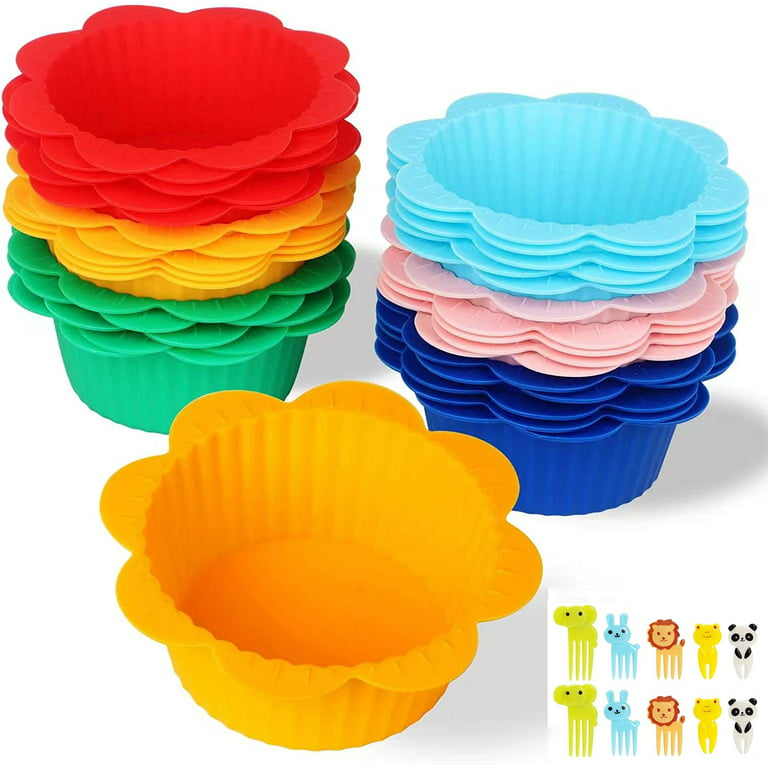 Chainplus 18 Pcs Silicone Cupcake Liners Lunch Box Dividers