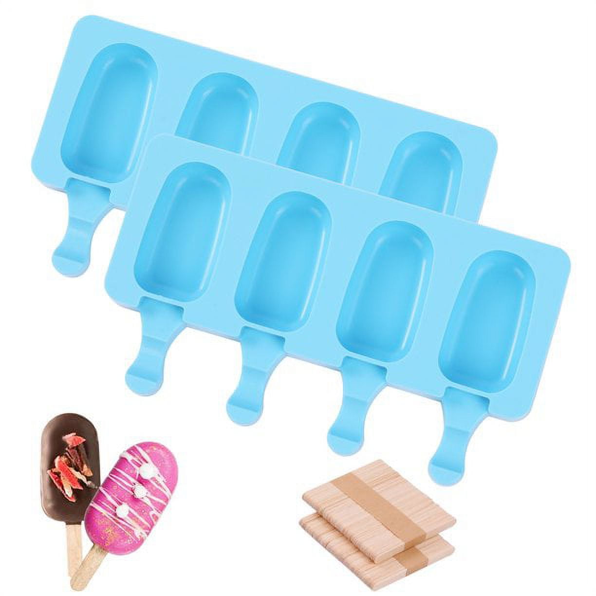Restaurantware Pastry Tek Silicone Cylinder Popsicle Mold - 4-Compartment - 10 Count Box, White