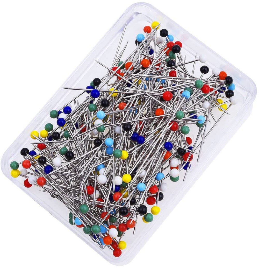 Chainplus 250 Pcs Sewing Pins for Fabric, Straight Pins with Colored Ball  Glass Heads 38mm, Quilting Pins for Dressmaker, Jewelry DIY Decoration,  Craft and Sewing Project 