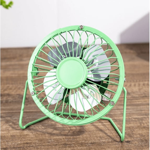 Chainplus 4 Inch Small USB Desk Fan, Mini Quiet Fan with Metal Construction & Strong Airflow & 180°Adjustable Tilt Angle, Personal Cooling Fan for Desktop Office (Green)