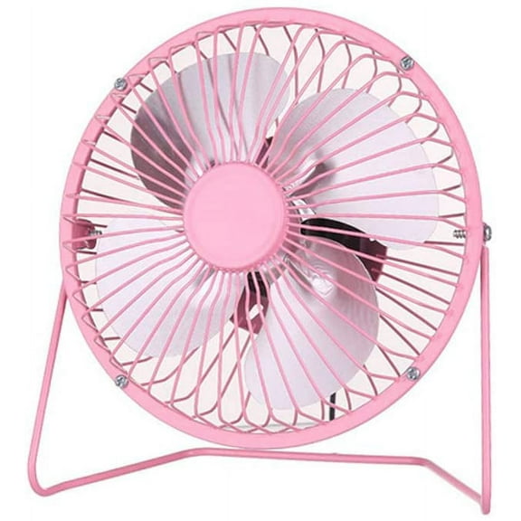 Chainplus 4" USB Personal Desk Fan – Portable Mini Table Cooling Fan - Plugs into Computer - Adjustable Tilt, Quiet, Metal Construction - Pink