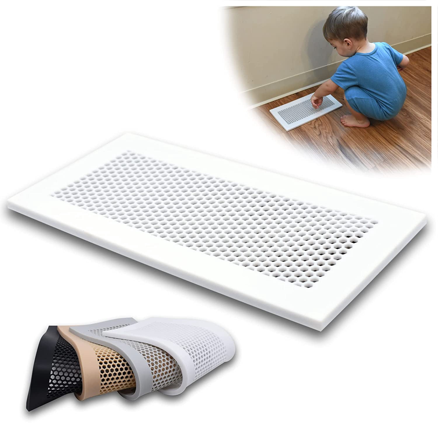 Chainplus 4x10 inch Vent Cover for Home Floor - Silicone Child Proof ...