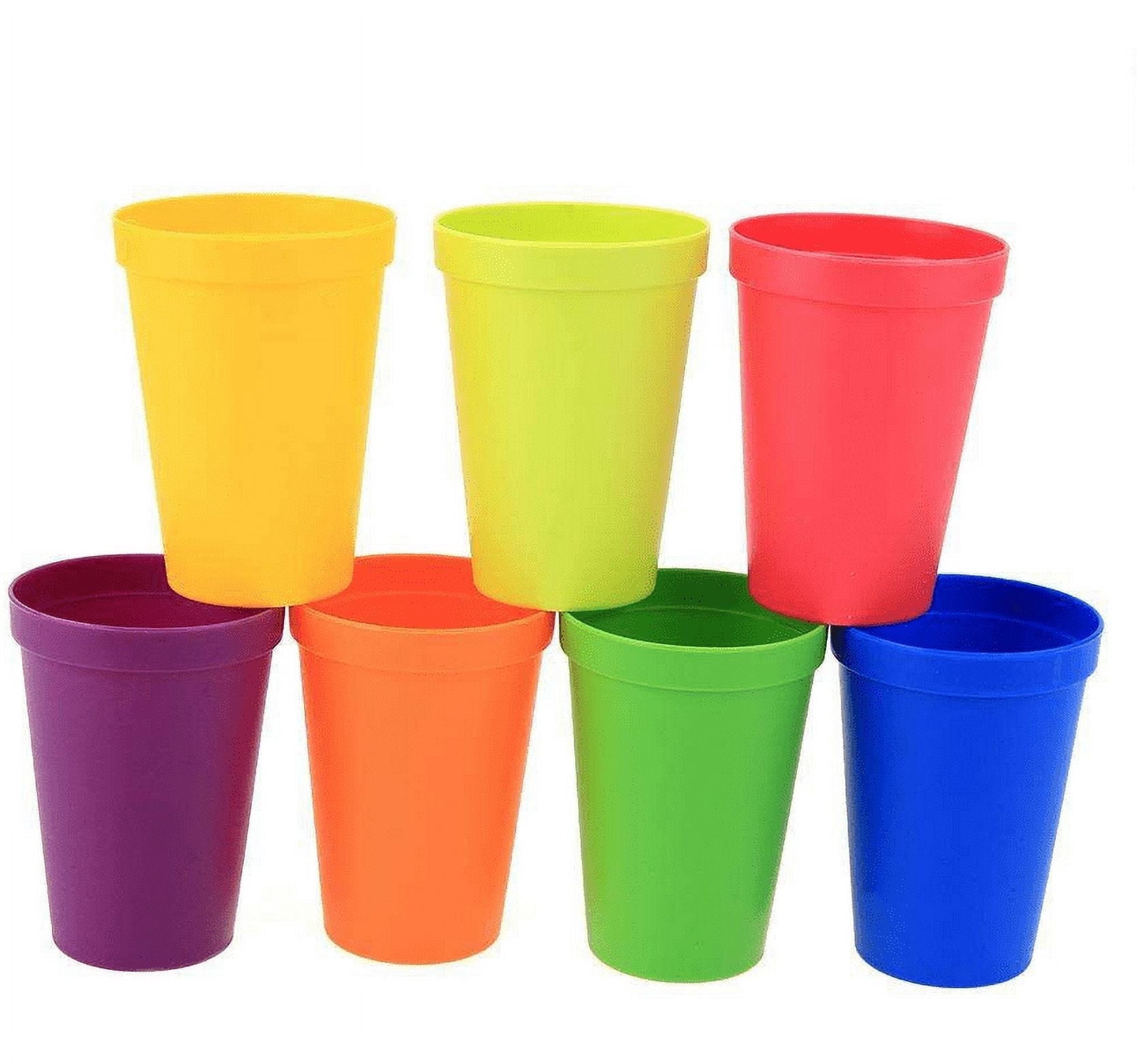 Chainplus 8-ounce Plastic Tumblers Reusable Drinking Cups, Set of 8  Multicolor - Unbreakable, Dishwasher Safe, BPA Free