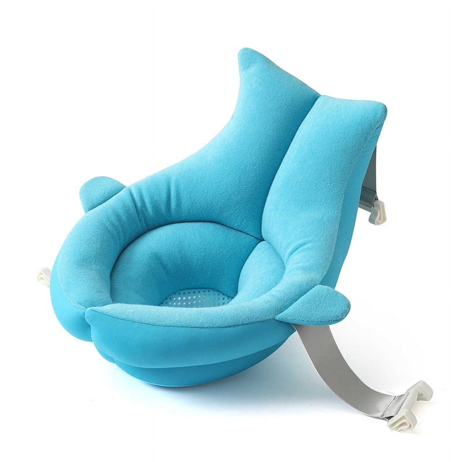 Chainplus Baby Bath Support Seat, 0-24 Months Newborn Shower Mesh For bathtub, Comfortable Adjustable Non-Slip Bath Seat For Infant(Blue)