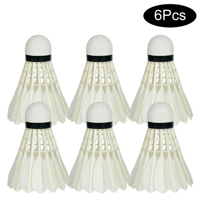 Chainplus Badminton Birdie 6-Pack, Professional Badminton Shuttlecocks Feather Ball with Great Durability Stability and Balance for All Ages and Players - White