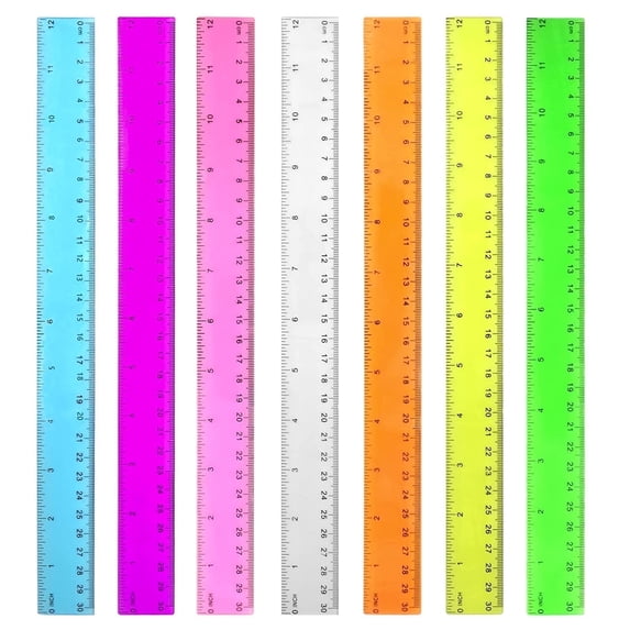 Chan Ruler TRIANI, Plastic Ruler, 12 inch, Assorted Colors Pack of 7 - Walmart.com