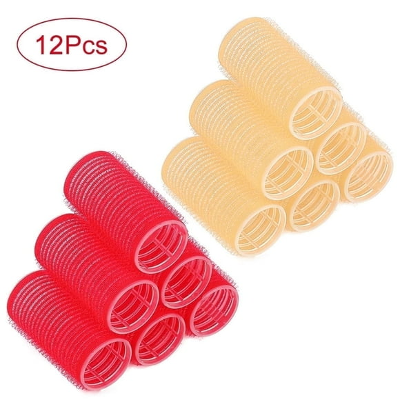 Chainplus Medium Size Hair Rollers Curlers Self Grip Holding Rollers Hairdressing Curlers Hair Design Sticky Cling Style For DIY Or Hair Salon (Color May Random 44mm 12PCS)