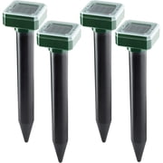 Chainplus Solar Mole Repellent Ultrasonic - 4 Pack Gopher Vole Repellent to Prevent Rodents from Lawn Gardens & Yard - Groundhog Repellent Solar Powered