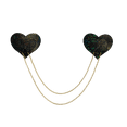 thumbnail image 1 of Chains: Black Shattered Disco Ball Heart with Gold Chains Nipple Pasties by Pastease®, 1 of 4