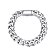 ChainsHouse 12MM Chunky Cuban Link Chain Bracelet for Men Women 19CM Stainless Steel Bracelet Jewelry Gift for Fathers Day,Christmas,Birthday,Valentines