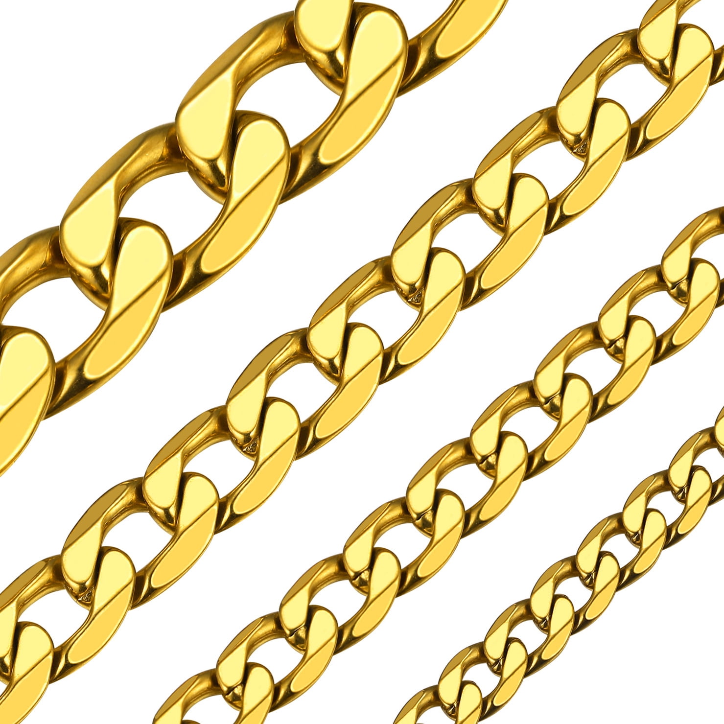 ChainsHouse Mens Necklaces Cuban Link Chain 14k Gold Plated Necklace for Men Women Stainless Steel 9mm Chunky Chains Men Jewelry Gift, 18 inches