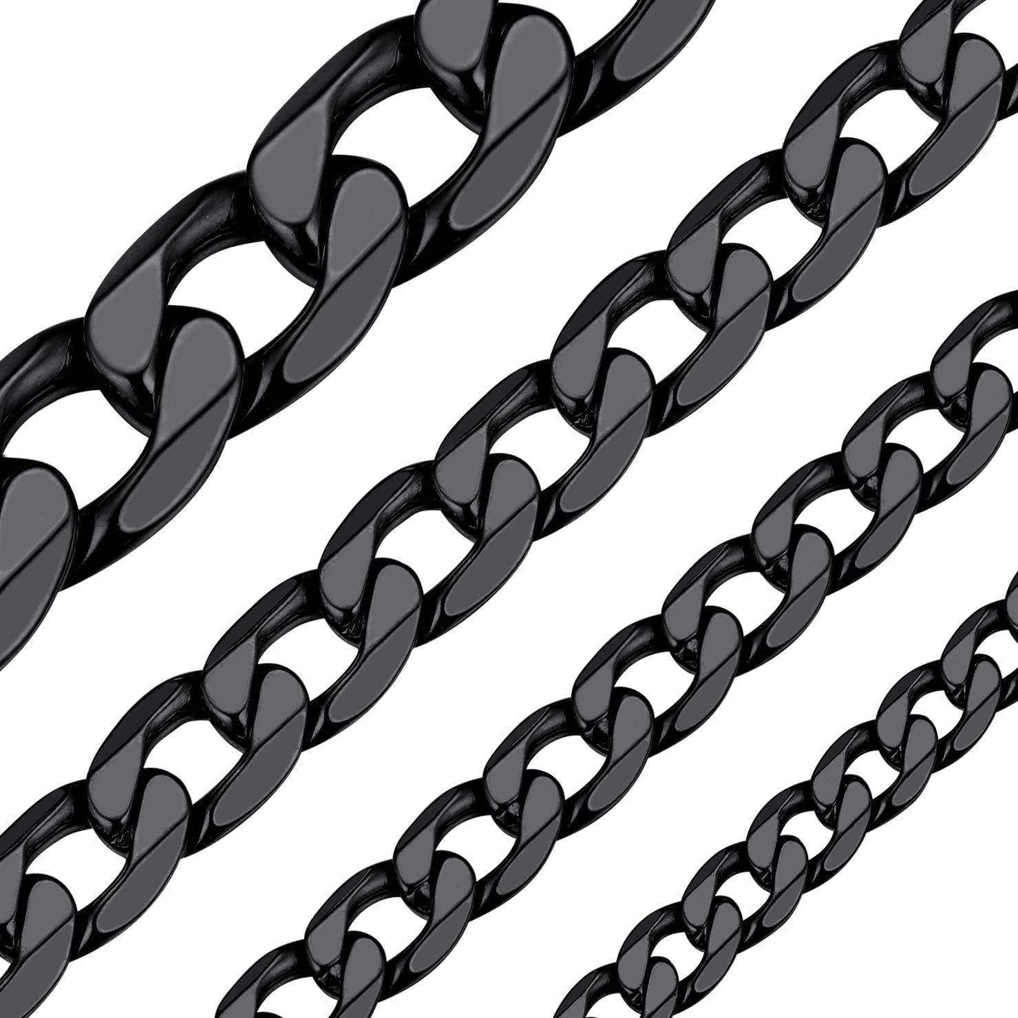 ChainsHouse Mens Necklaces Cuban Link Chain Black Necklace for Men Stainless Steel 9mm Chunky Chains Hiphop Men Jewelry Gift, 30 inches
