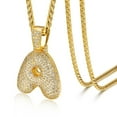 thumbnail image 1 of ChainsHouse 14K Gold Plated Initial Necklaces for Women Men Alphabet Bubble Pendant Necklace White Cubic Zirconia Birthday Christmas Anniversary Jewelry Gift, A, 1 of 8