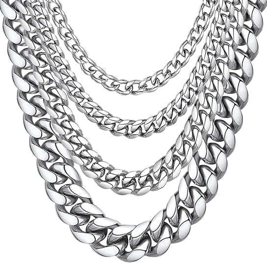 The Coupon deal of  ChainsHouse Stainless Steel Cuban Link Chain Necklaces for Men Women 14mm Chunky Chains Jewelry, 14"-30"