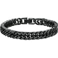 thumbnail image 1 of ChainsHouse Black Cuban Link Bracelet for Men Chunky 8mm/12mm/17mm Width Men's Chain Bracelets Stainless Steel Punk Jewelry Gift, 1 of 9