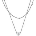 thumbnail image 1 of ChainsHouse Silver Initial Heart Necklaces for Women Letter A-Z Dainty Pendant Necklace Wife Daughter Mother Birthday Christmas Jewelry Gift, 1 of 8