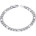 thumbnail image 1 of ChainsHouse Figaro Link Bracelets for Women Men 6mm Stainless Steel Bracelet Jewelry Gift, 7.5inch, 1 of 8