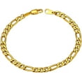 thumbnail image 1 of ChainsHouse 14k Gold Plated Figaro Link Bracelets for Women Men 5mm Hypoallergenic Jewelry Gift, 8.3inch, 1 of 9