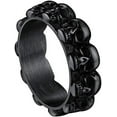 thumbnail image 1 of ChainsHouse Gothic Skull Rings for Men Women Black Skeleton Punk Finger Ring Halloween Party Jewelry Gift, Size 9, 1 of 9