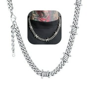 CHAINSHOUSE Trendy Thorns Stainless Steel Necklaces for Men Women 9mm Chunky Chains Gothic Punk Style Jewelry, 20"