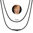 thumbnail image 1 of ChainsHouse Mens Women Thin Necklace Waterproof Braided Leather Cord Black Trendy Woven Wax Rope Basic Necklaces Jewelry Gift 2mm Width, 20", 1 of 9