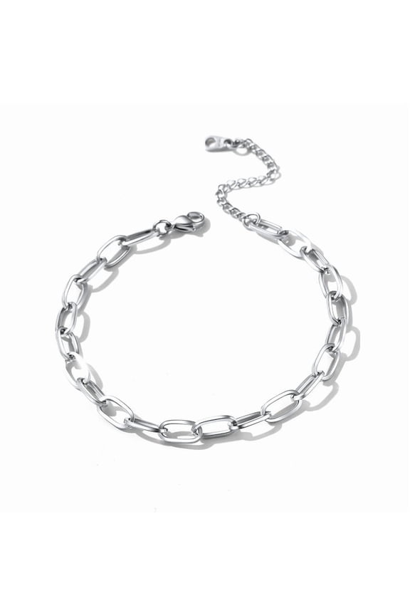 Paperclip Link Anklets for Women Stainless Steel Waterproof 6mm Width Ankle Bracelets Summer Beach Jewelry with Gift Box