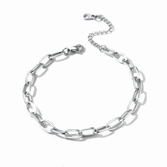 ChainsHouse Paperclip Link Anklets for Women Stainless Steel Waterproof 6mm Width Ankle Bracelets Summer Beach Jewelry with Gift Box