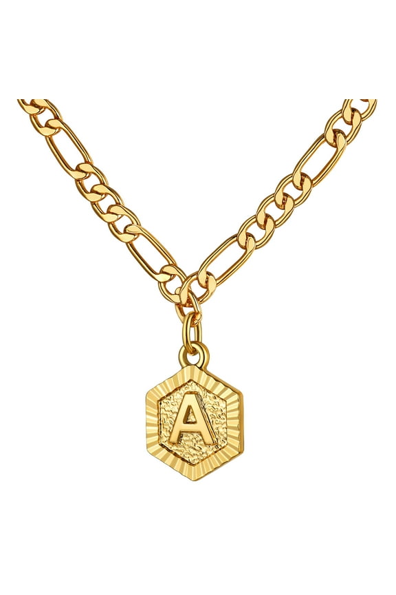 14k Gold Plated Initial Pendant Necklaces for Women with Letter A Necklace Jewelry Gift