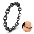 thumbnail image 1 of ChainsHouse 9mm Black Men's Bracelets Stainless Steel Rolo Chain Hand Link Bracelet Jewelry Gift for Him Boyfriend Husband Son, 8.3 Inch, 1 of 9