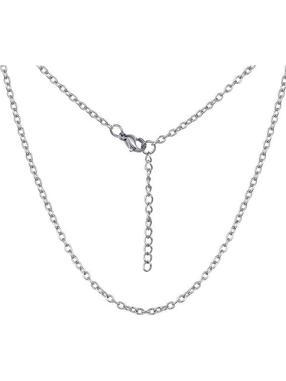 Silver 2mm Thin Chain Necklaces for Women Dainty Necklace for Pendant 18"-30" Length Birthday Christmas Anniversary Jewelry Gift