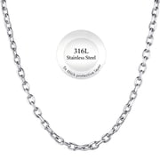 ChainsHouse Silver Chain Necklace for Men Women Rolo Stainless Steel 3mm Mens Necklaces Trendy Jewelry Birthday Christmas Holiday Gifts, 18inch