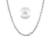 CHAINSHOUSE Silver Chain Necklace for Men Women Rolo Stainless Steel 3mm Mens Necklaces Trendy Jewelry Birthday Christmas Holiday Gifts, 18inch