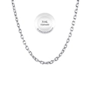 ChainsHouse Silver Chain Necklace for Men Women Rolo Stainless Steel 3mm Mens Necklaces Trendy Jewelry Birthday Christmas Holiday Gifts, 18inch