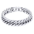 thumbnail image 1 of ChainsHouse Silver Cuban Link Bracelet for Men Chunky 12mm Width Stainless Steel Chain Bracelets Jewelry Gift for Birthday Christmas Stuffers,8.3 in, 1 of 8