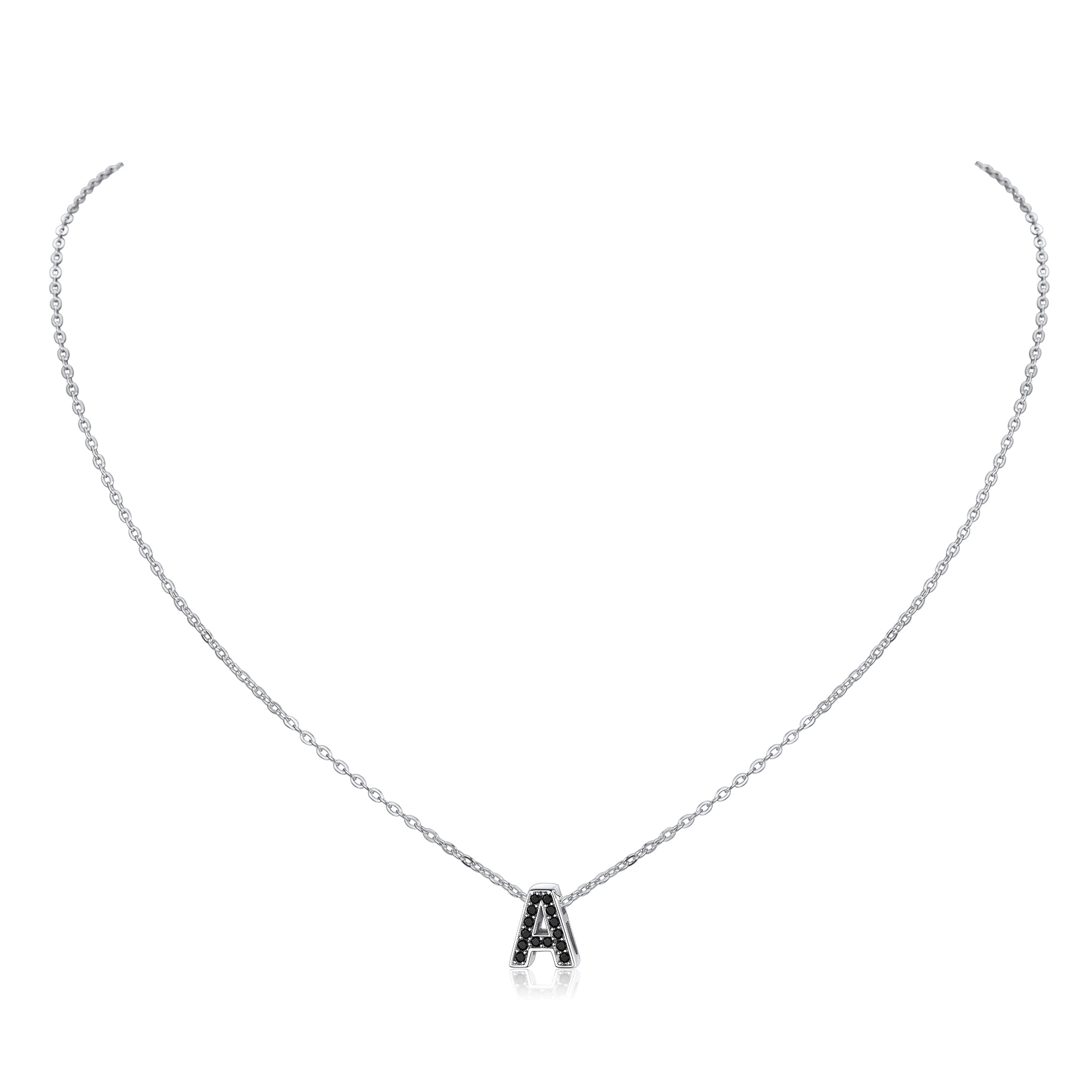Collier Initial Argent Sterling .925 - Pendentif Lettre A-Z Minimaliste - Cadeau Femme Personnalisable